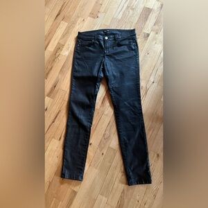 Massimo Dutti Black Coated Skinny Jeans